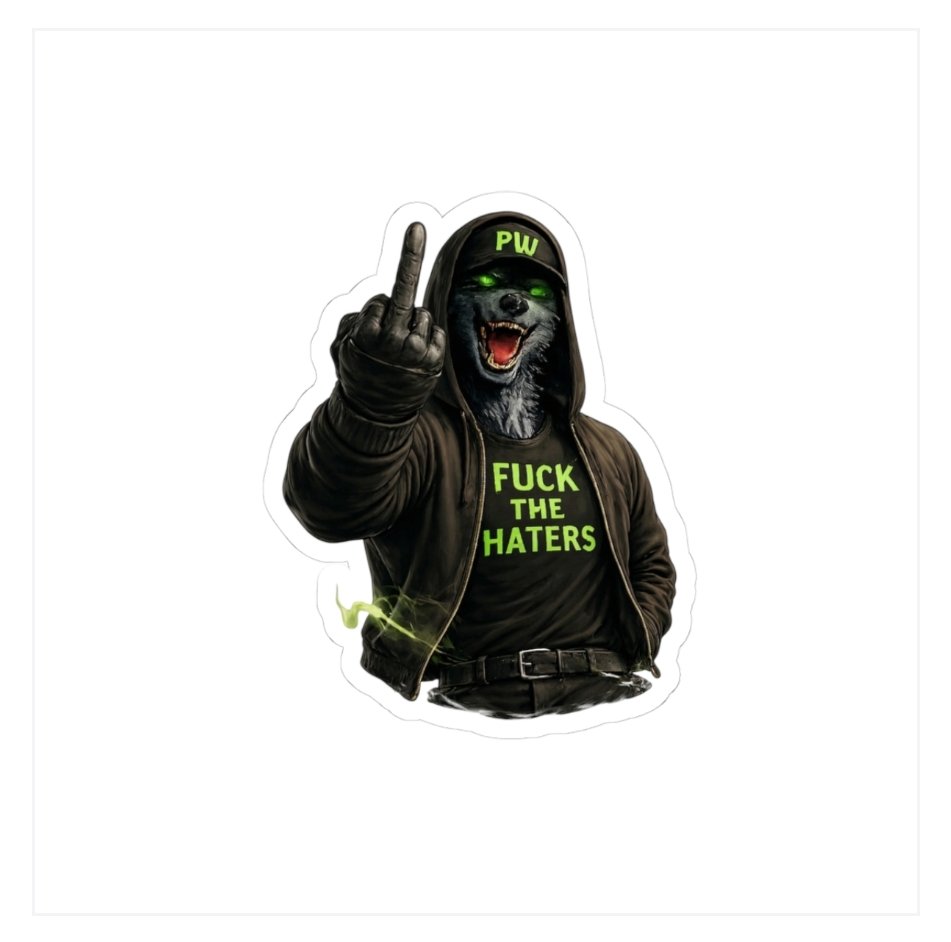PW middle finger sticker